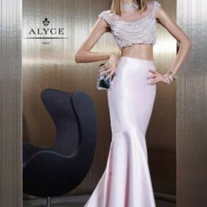 Claudine for Alyce Paris Light Pink Prom Dress
